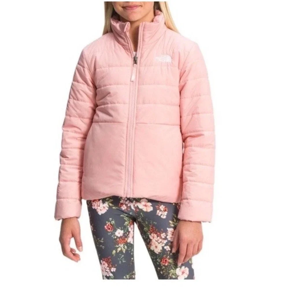Sz L Large 14-16 The North Face Girl's Reversible Sherpa Jacket Long Sleeve Pink